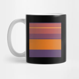 A limited transfusion of Grape, Dark Mauve, Giant'S Club, Cocoa Brown and Mango stripes. - Sociable Stripes Mug